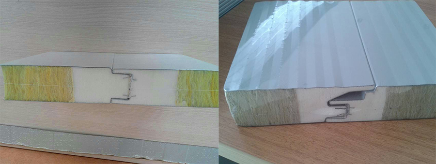 Wall rockwool sandwich panels joint