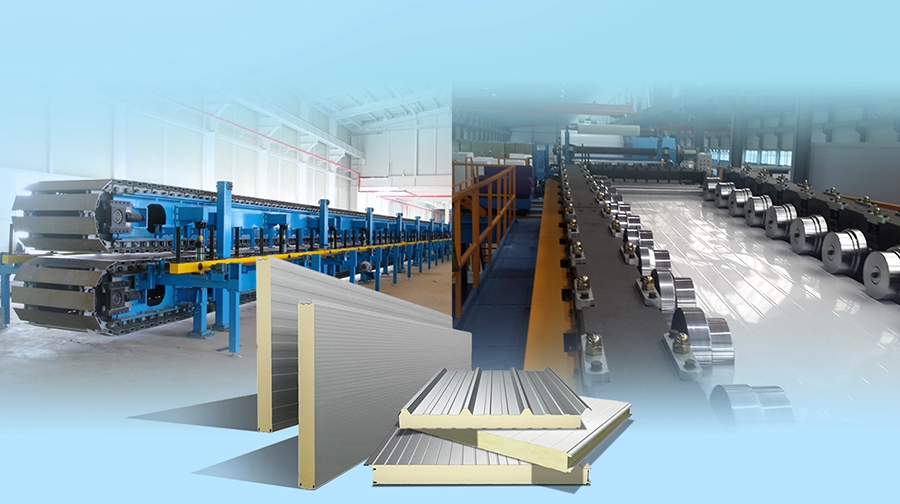 Sandwich panel production line