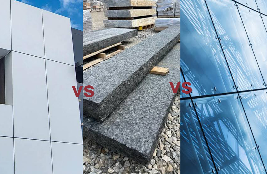 Aluminum Single-panel Cladding vs. Stone/Glass Curtain Walls