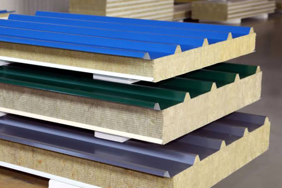 Roof rockwool sandwich panels