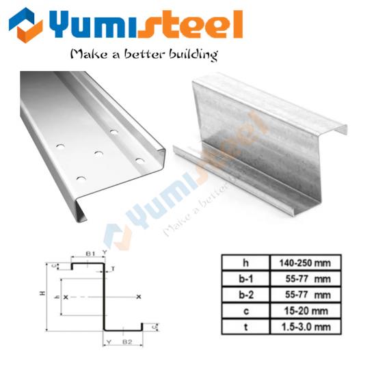 secondary steel z purlins
