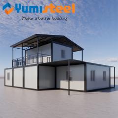 Casa contenedor de paquete plano